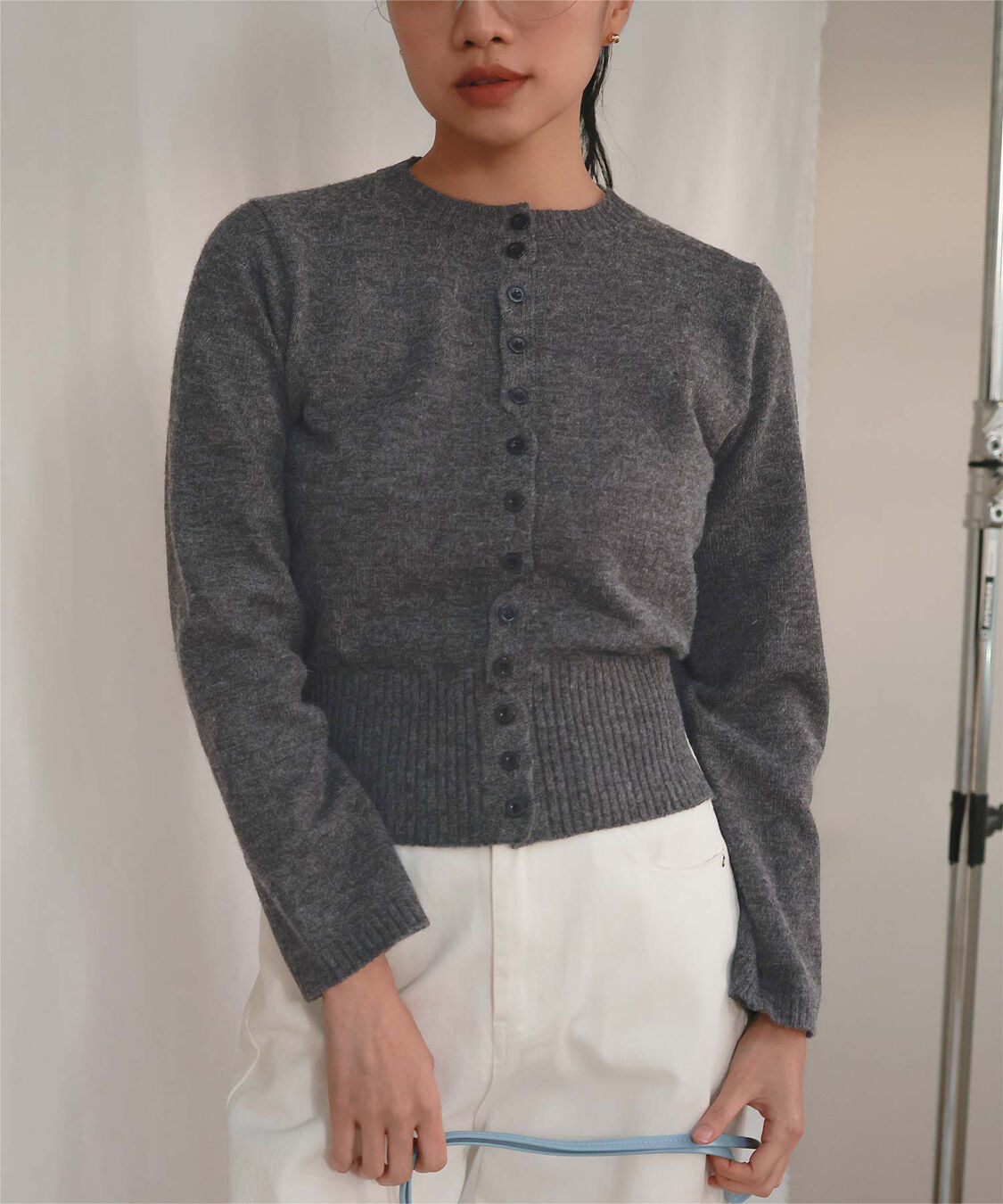 miette「メニーボタンニットカーディガン」|ニット・セーター|チャコール