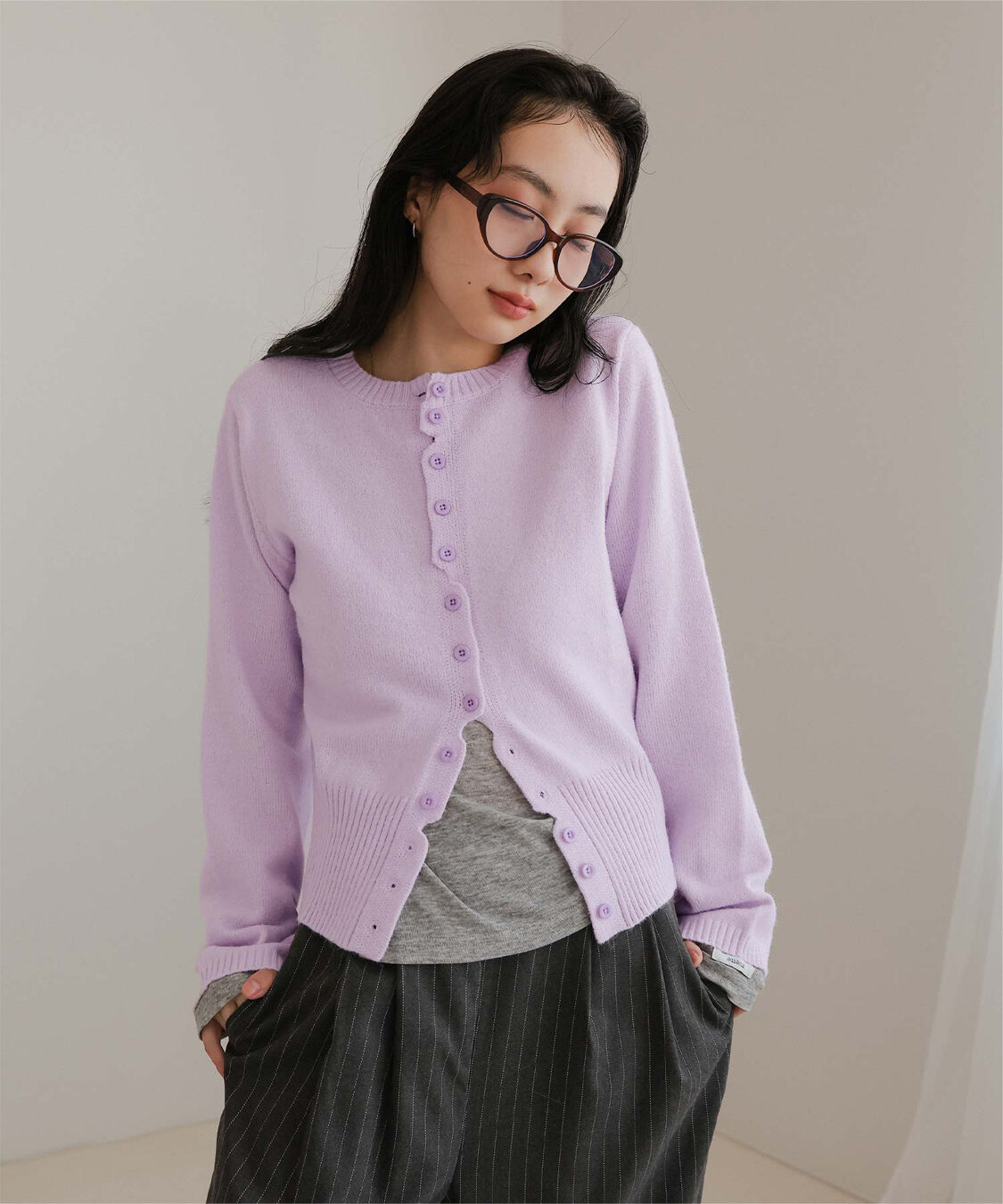 miette「メニーボタンニットカーディガン」|ニット・セーター|