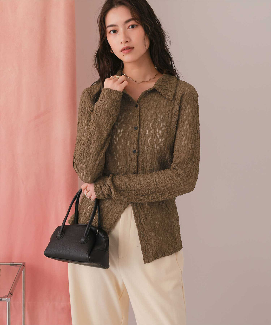 titivate「レースコンパクトシャツ」|シャツ・ブラウス|