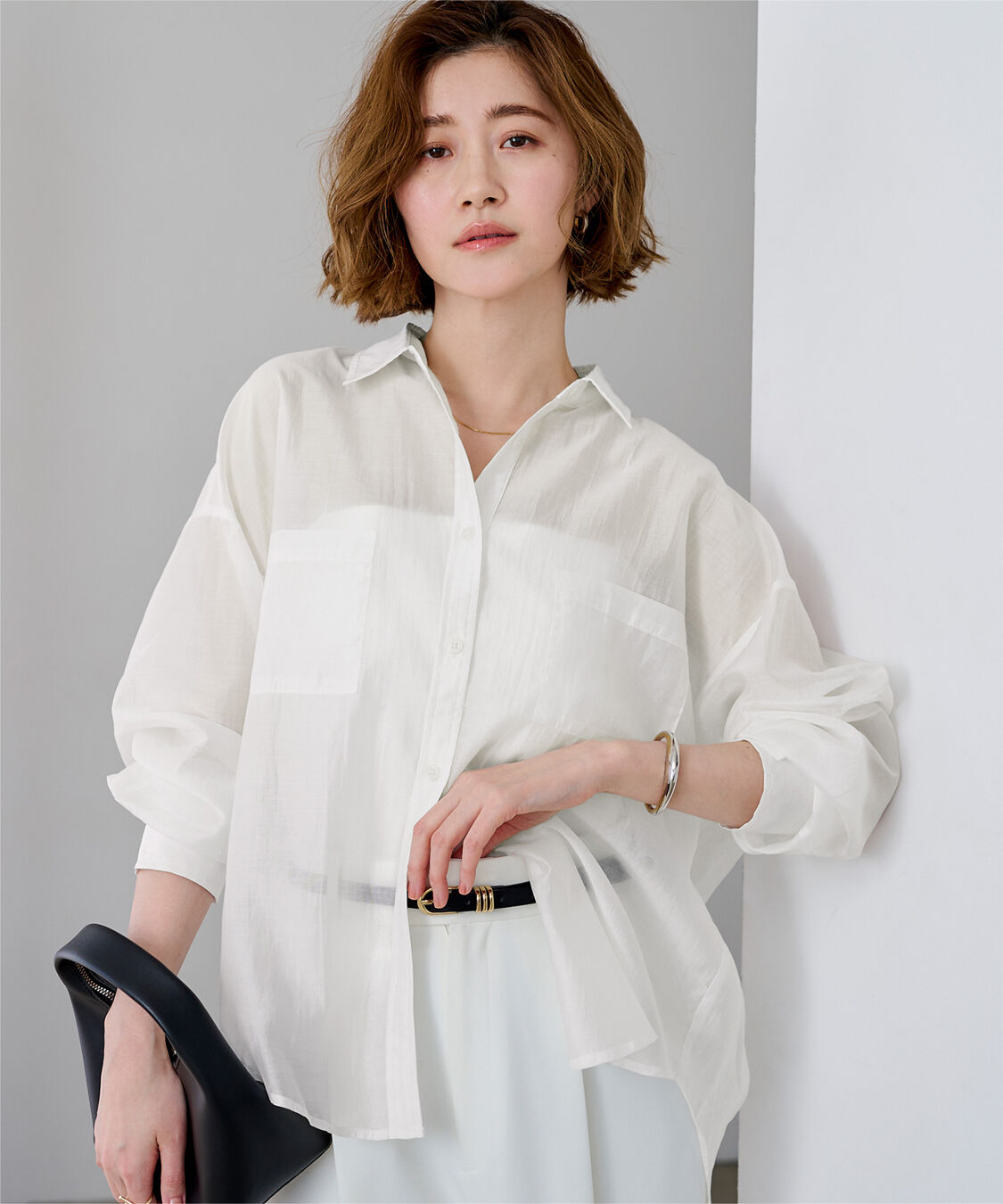 ur's「ダブルポケットシアーシャツ」|シャツ・ブラウス|ホワイト