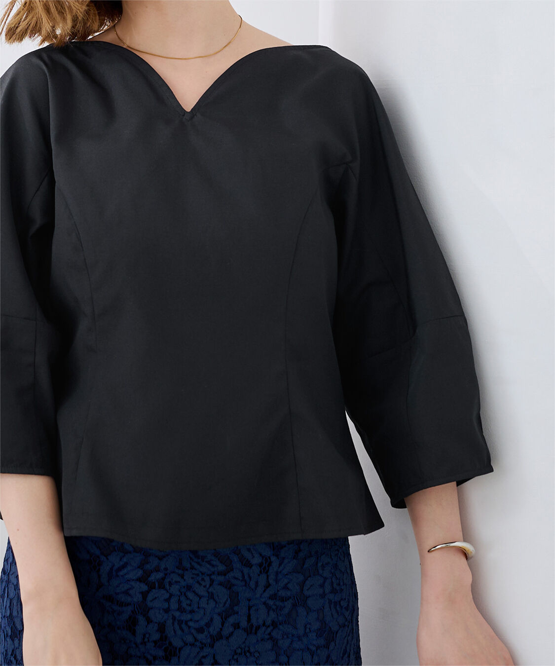 ur's「ハートネックランタンスリーブブラウス」|シャツ・ブラウス|