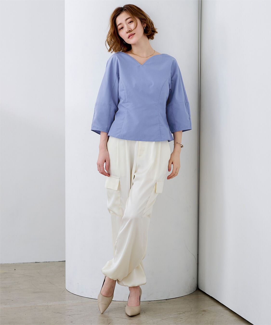 ur's「ハートネックランタンスリーブブラウス」|シャツ・ブラウス|