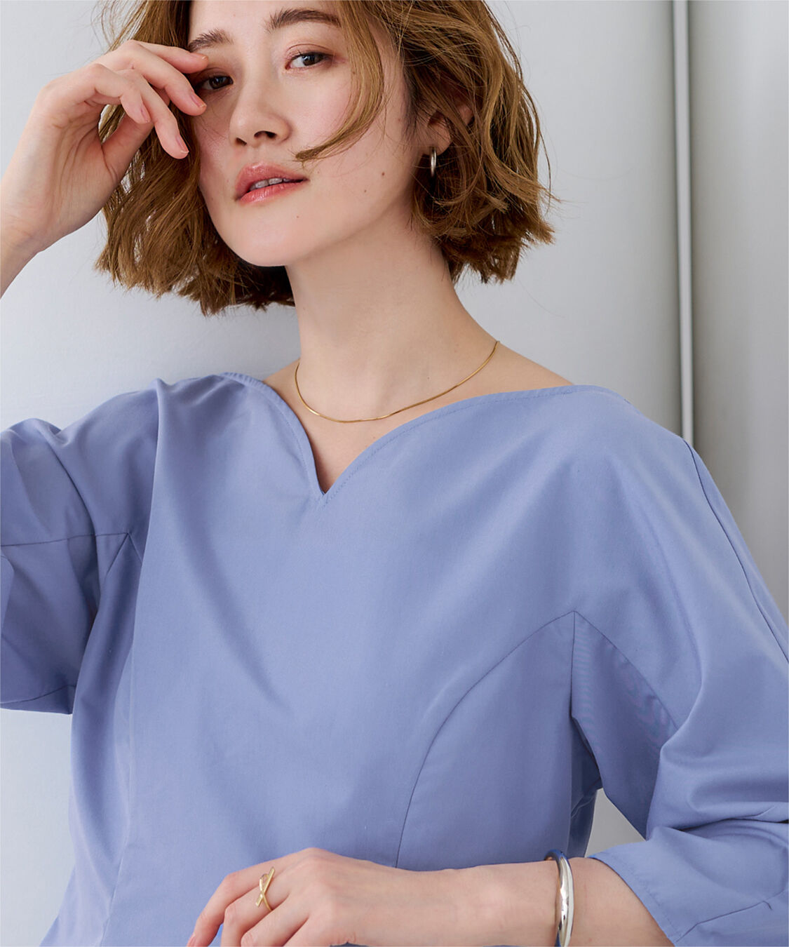 ur's「ハートネックランタンスリーブブラウス」|シャツ・ブラウス|