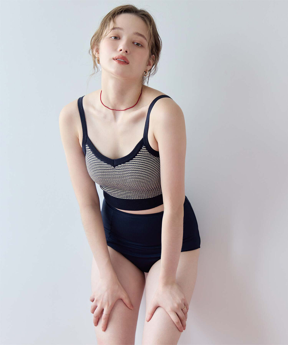 SEA DRESS「Vネックシンプルデザインニットビキニ/水着」|ビキニ|