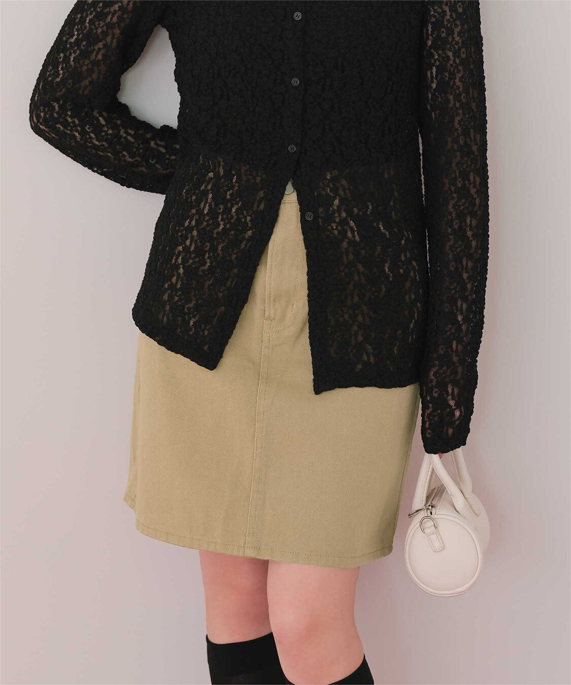 titivate「デニムミニスカート」|スカート|ライトベージュ