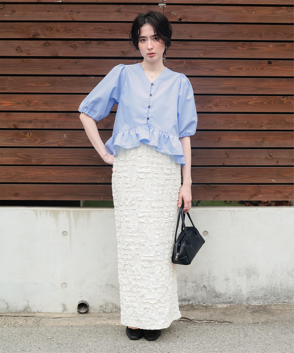 titivate「ペプラムギャザーパフスリーブブラウス」|シャツ・ブラウス|