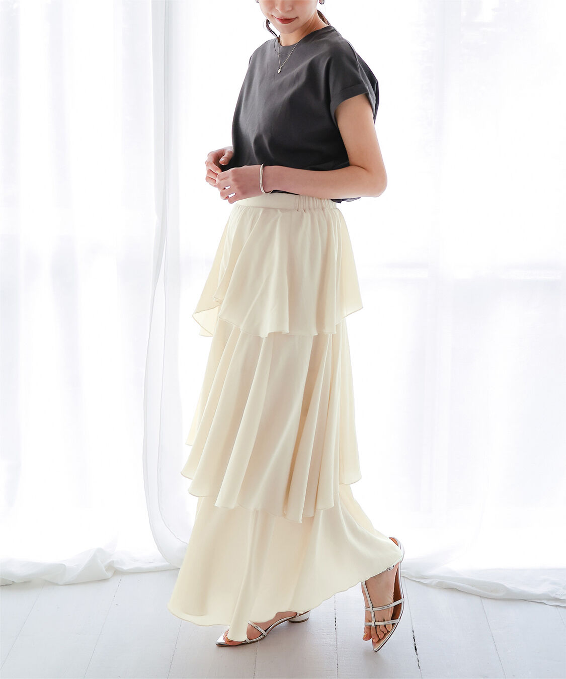 titivate「ランダムヘムティアードスカート」|スカート|