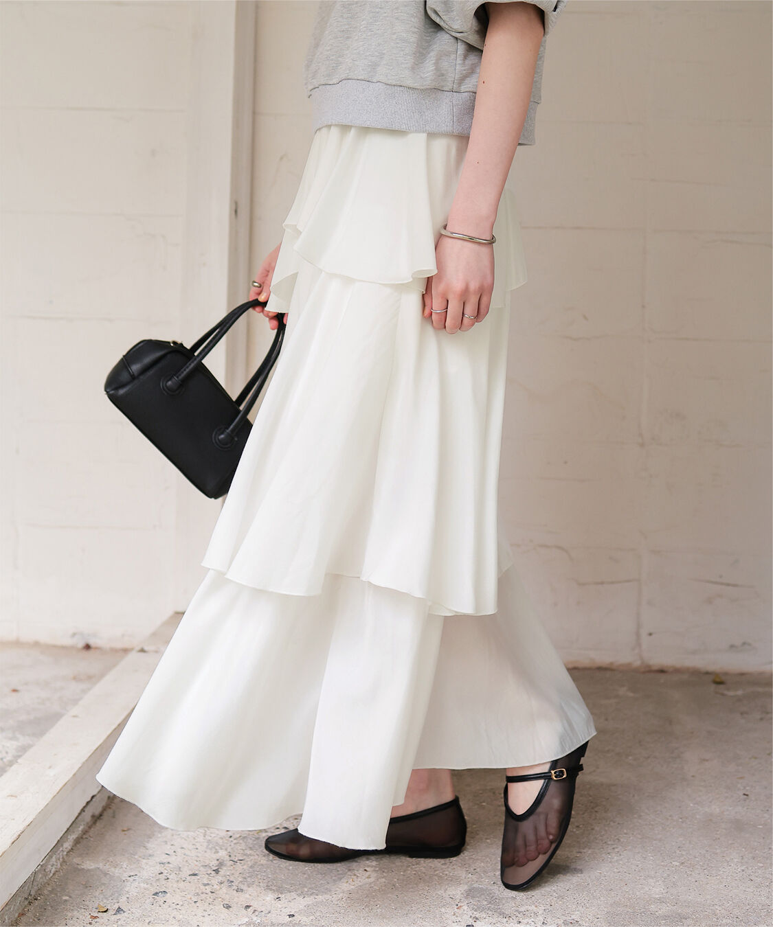 titivate「ランダムヘムティアードスカート」|スカート|オフホワイト