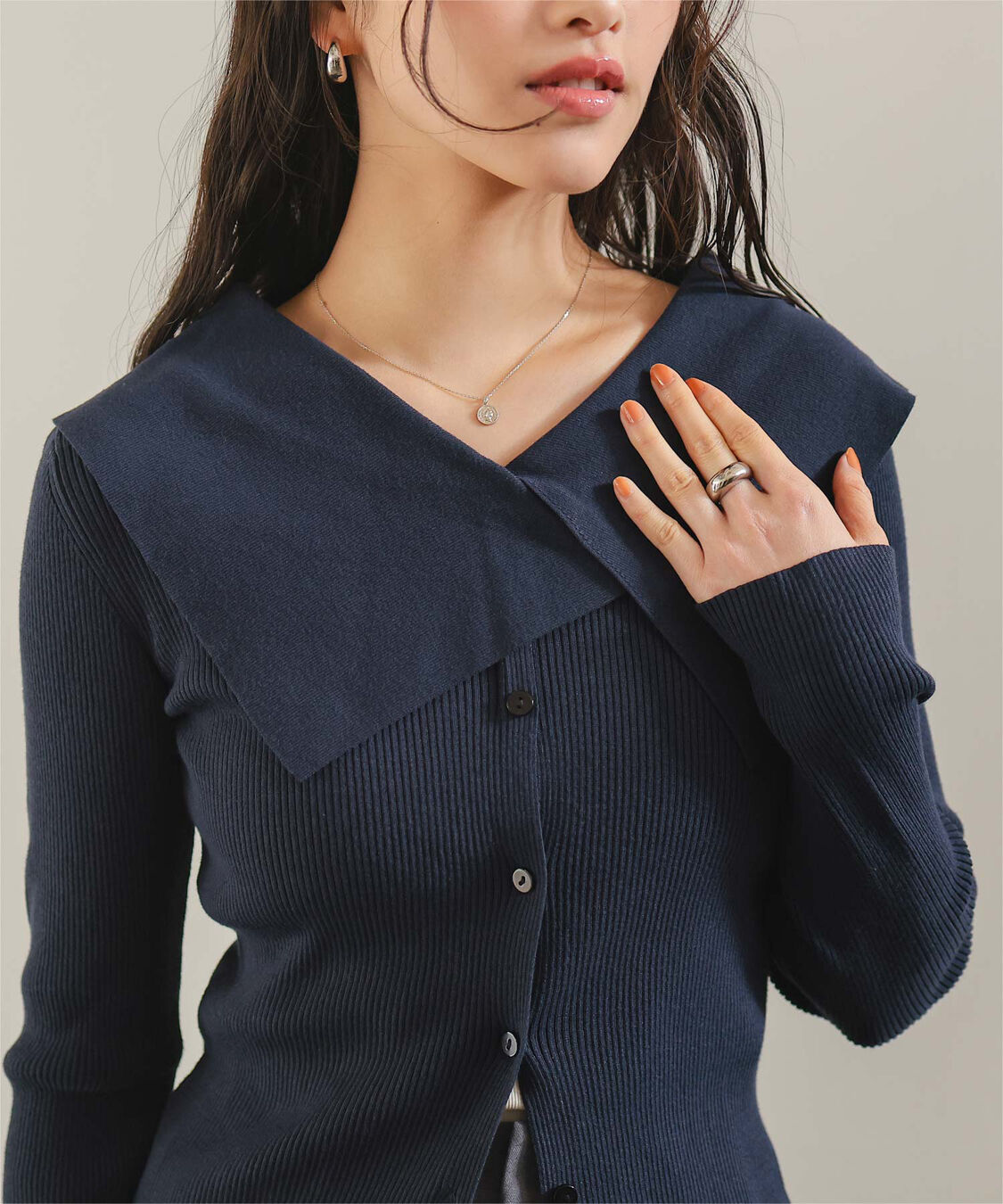 titivate「UVケア/抗ピルビッグカラーリブニット」|ニット・セーター|