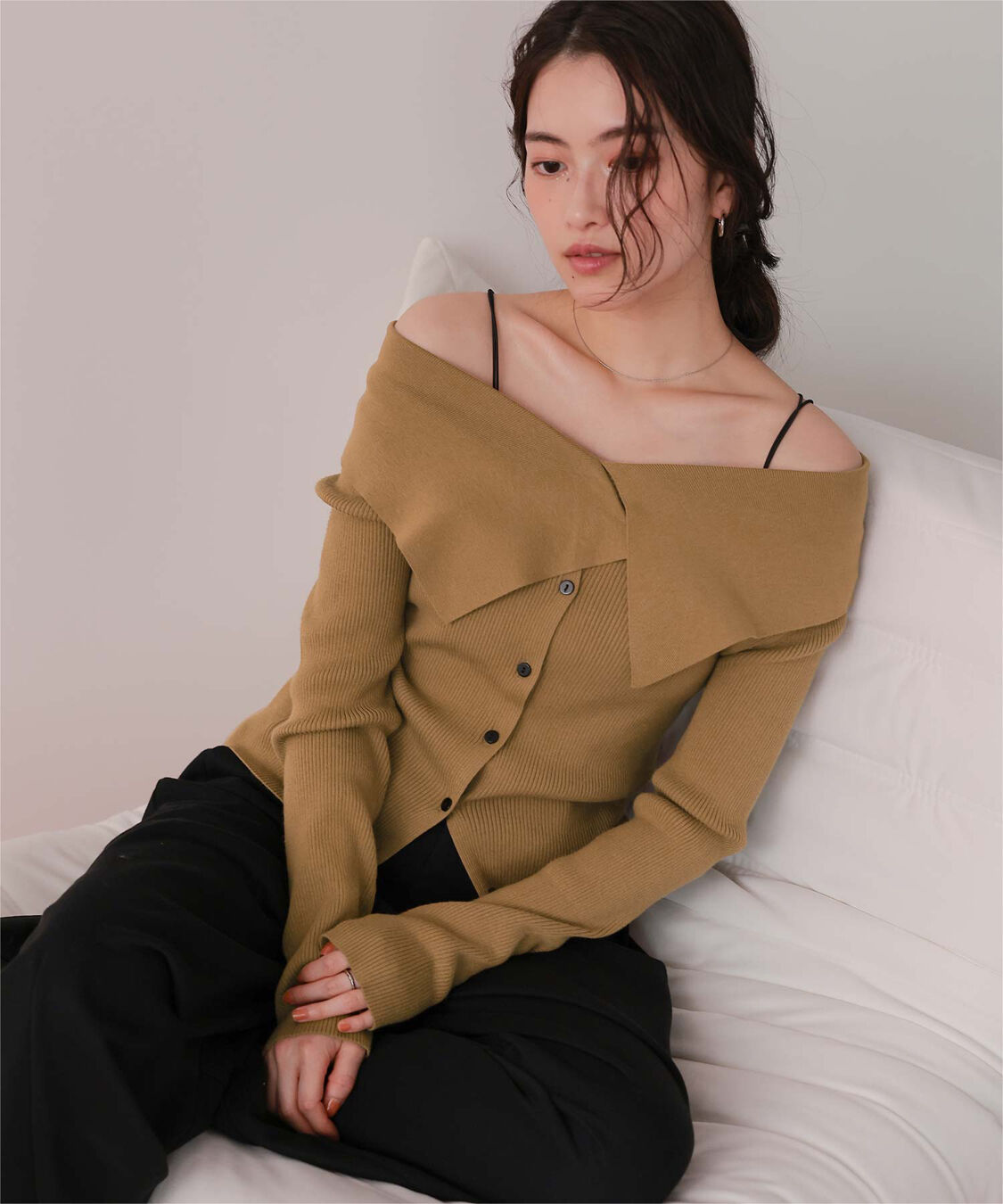 titivate「UVケア/抗ピルビッグカラーリブニット」|ニット・セーター|