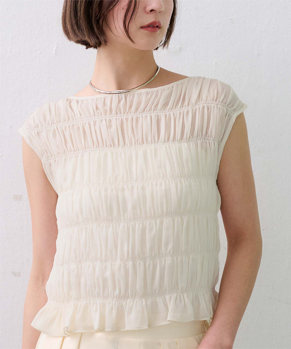 ur's「ノースリーブシャーリングブラウス」|シャツ・ブラウス|アイボリー
