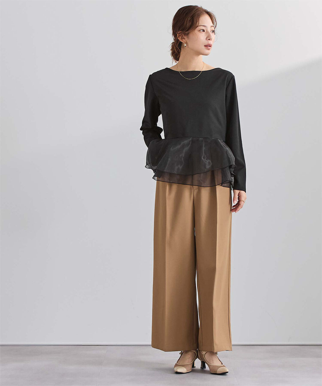 ur's「チュールドッキングペプラムプルオーバー」|Tシャツ・カットソー|