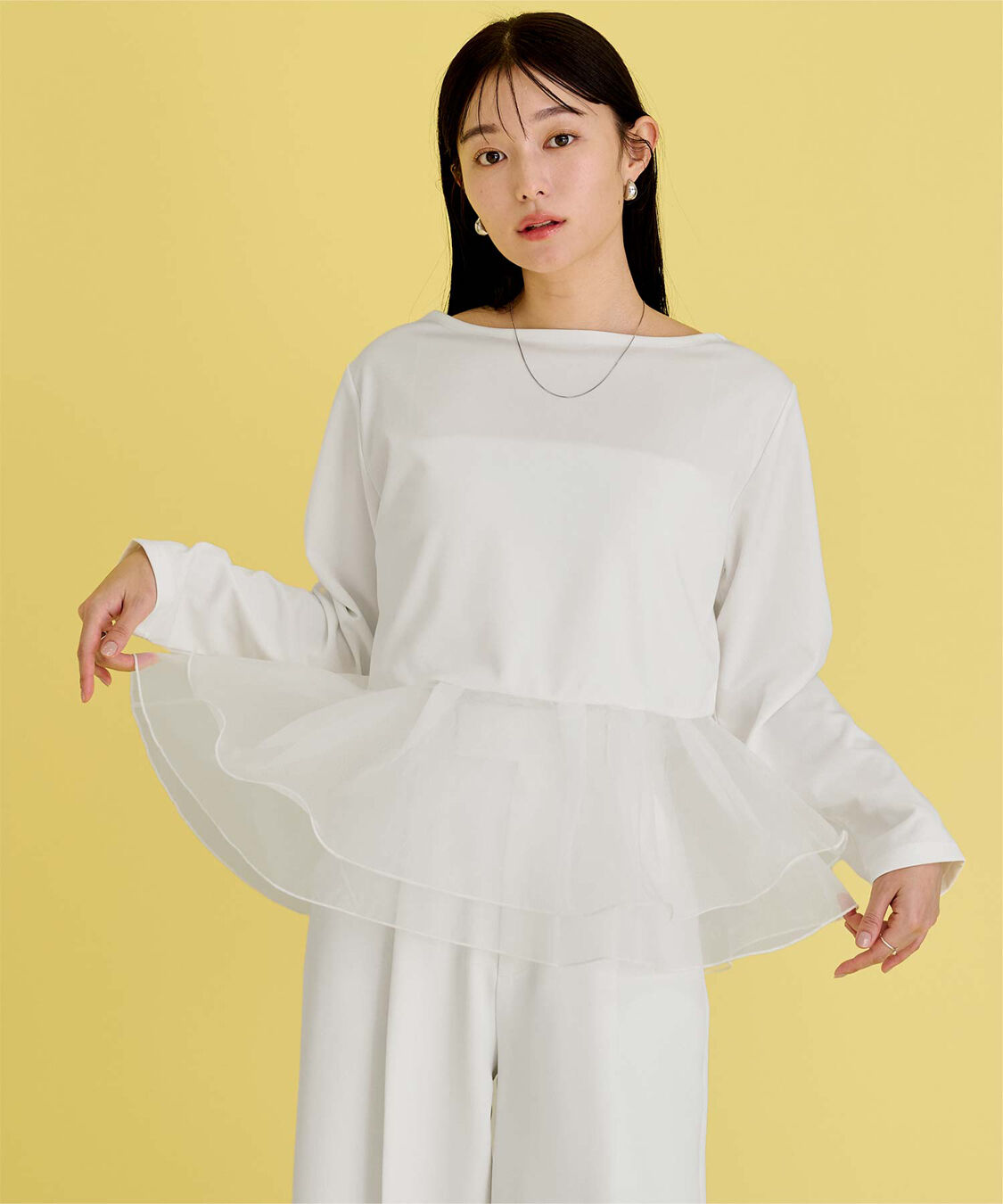 ur's「チュールドッキングペプラムプルオーバー」|Tシャツ・カットソー|