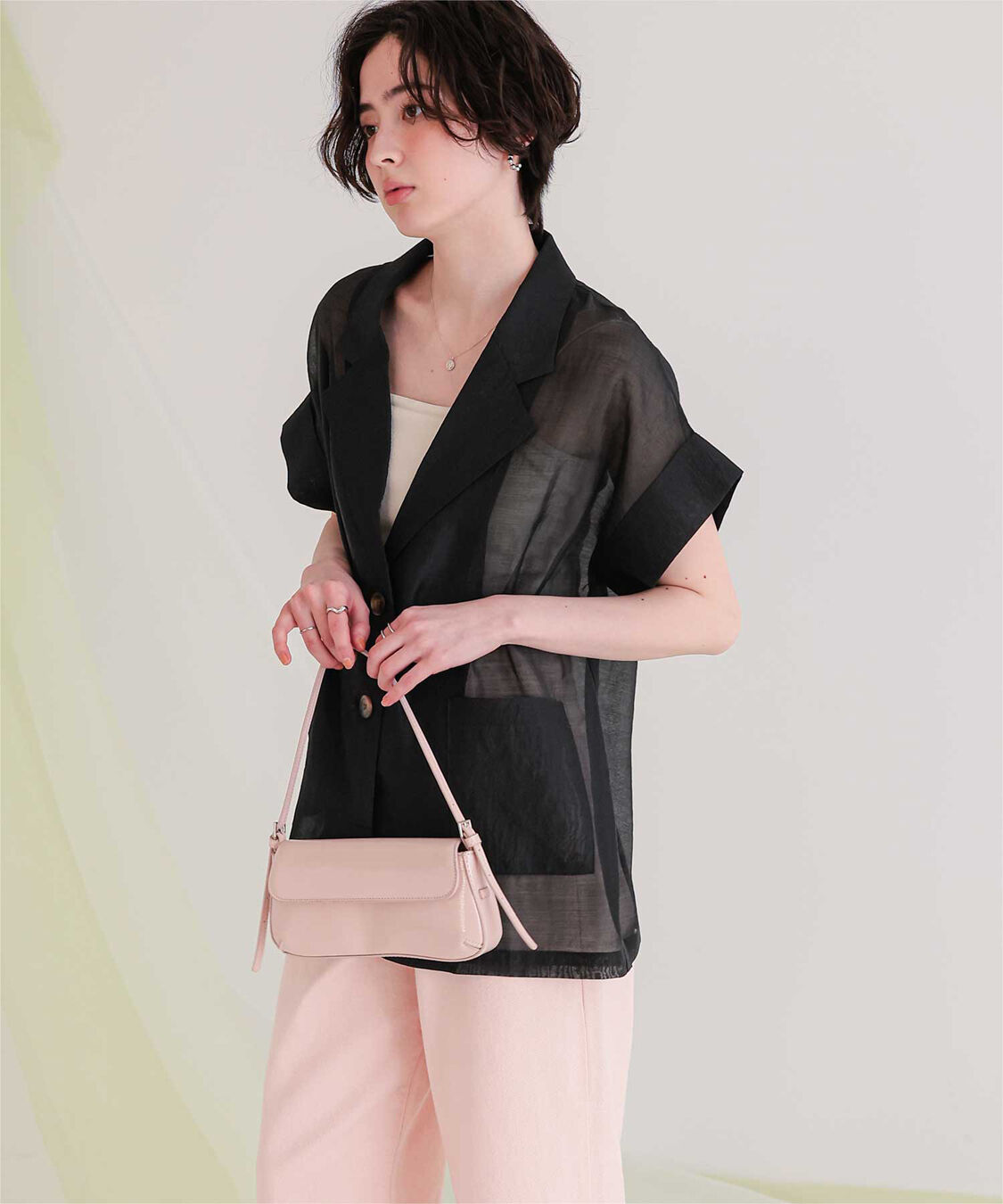 titivate「シアーハーフスリーブジャケット」|テーラードジャケット|