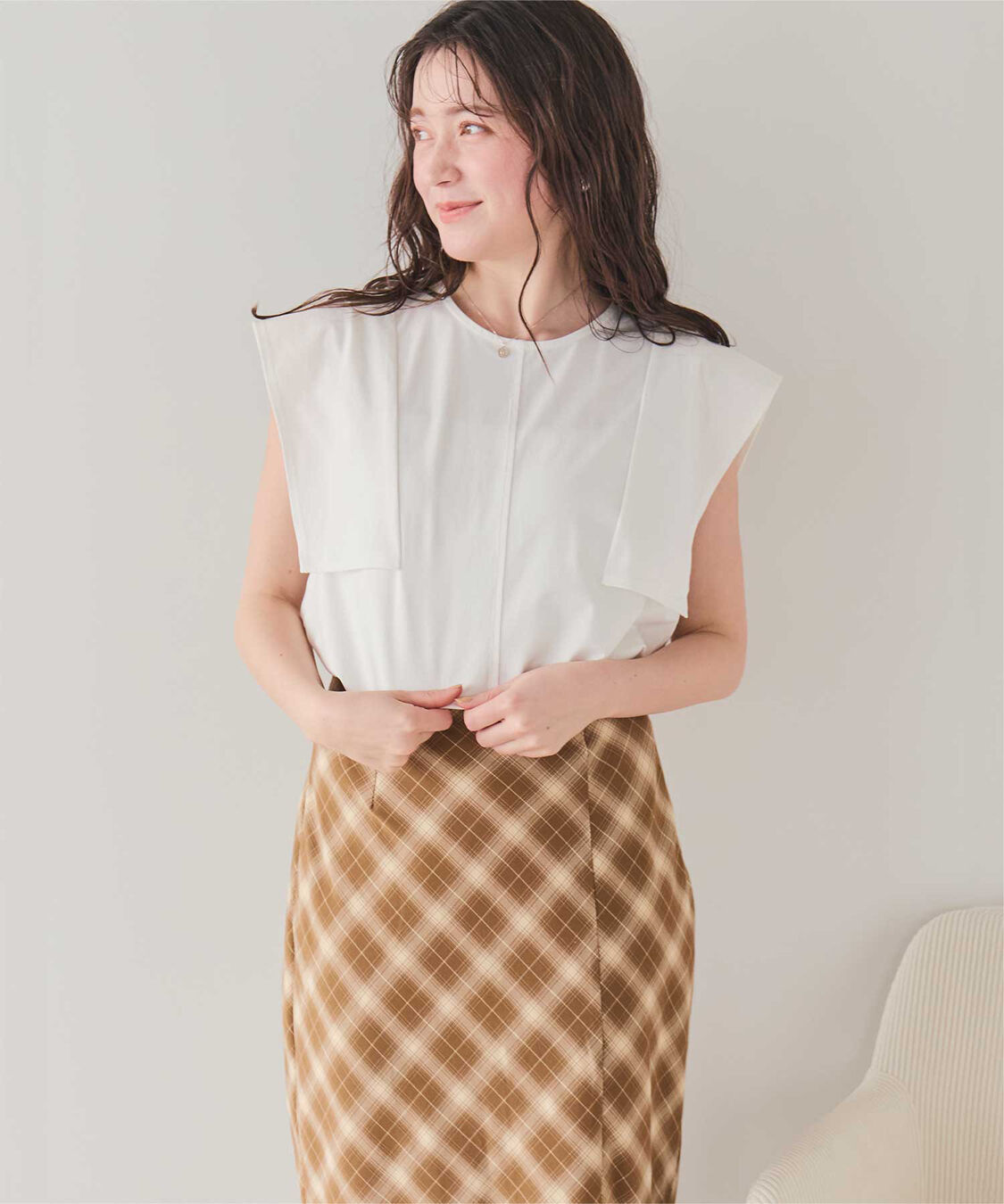 titivate「【サステナブル】スクエアスリーブカットソートップス」|Tシャツ・カットソー|