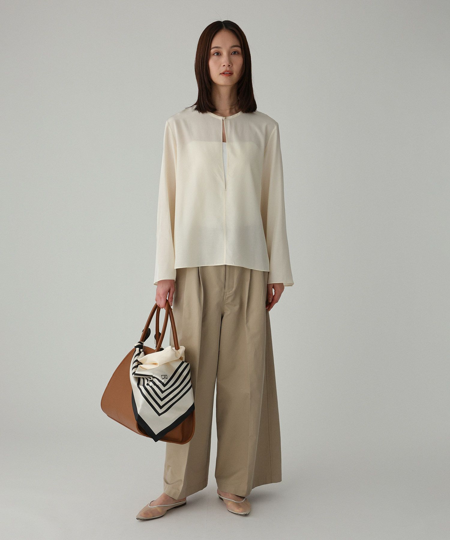 BABYLONE「ｱｾﾃｰﾄｼﾙｷｰBL」|シャツ・ブラウス|