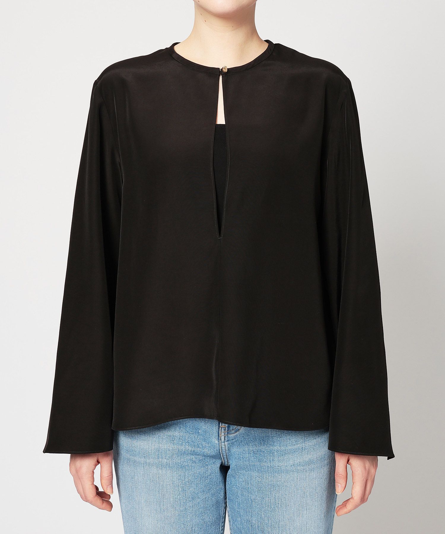 BABYLONE「ｱｾﾃｰﾄｼﾙｷｰBL」|シャツ・ブラウス|