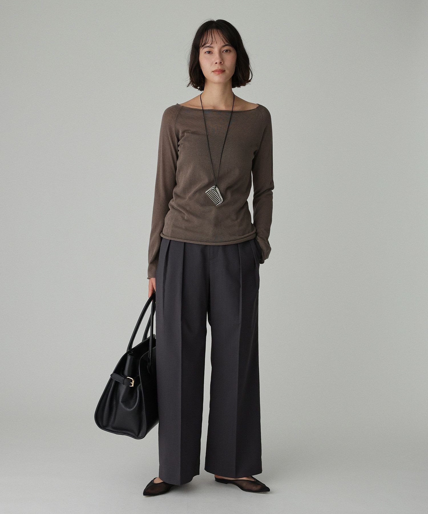 BABYLONE「ボートネックハイゲージプルオーバー」|ニット・セーター|