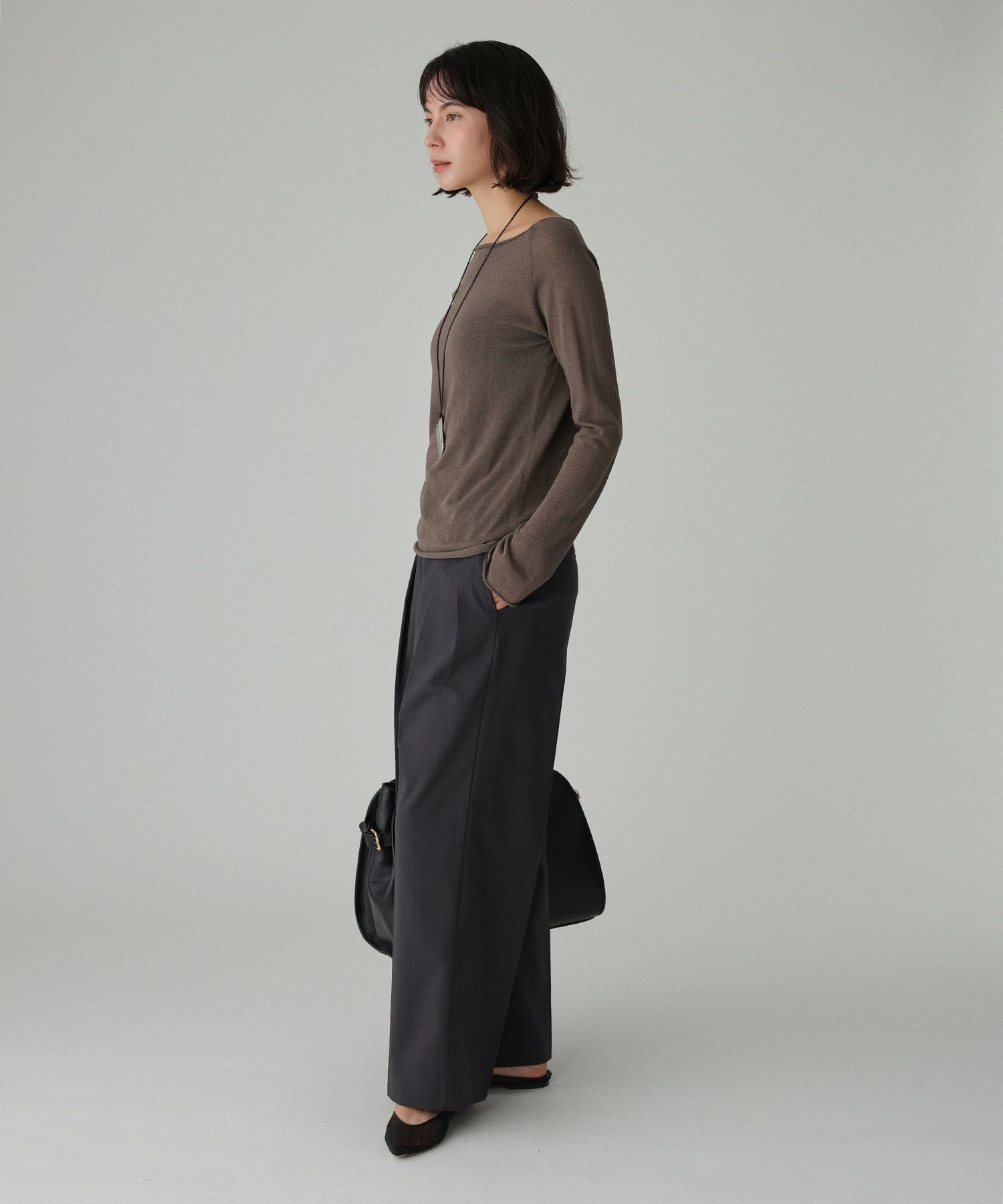 BABYLONE「ボートネックハイゲージプルオーバー」|ニット・セーター|