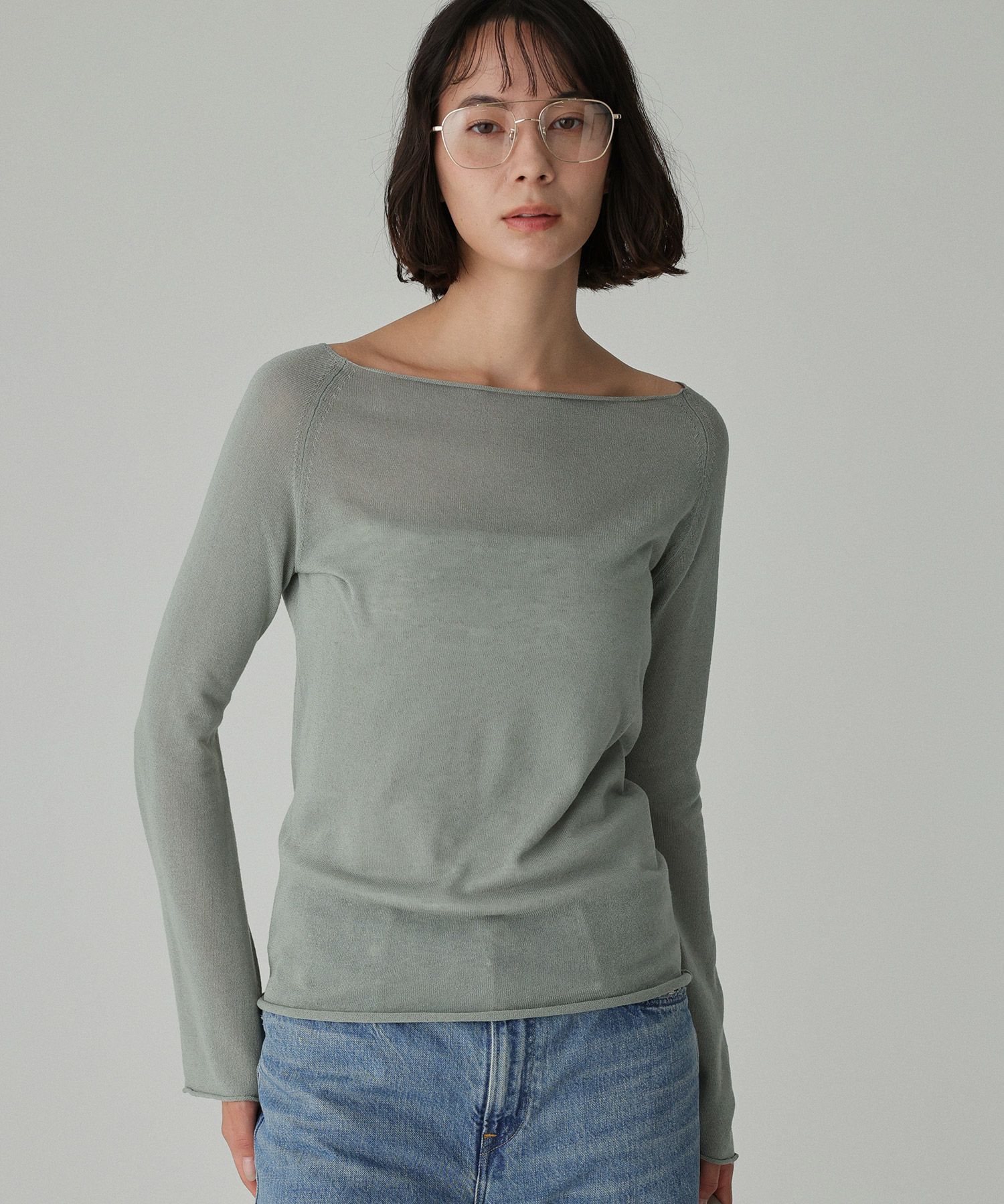 BABYLONE「ボートネックハイゲージプルオーバー」|ニット・セーター|ｾｰｼﾞ