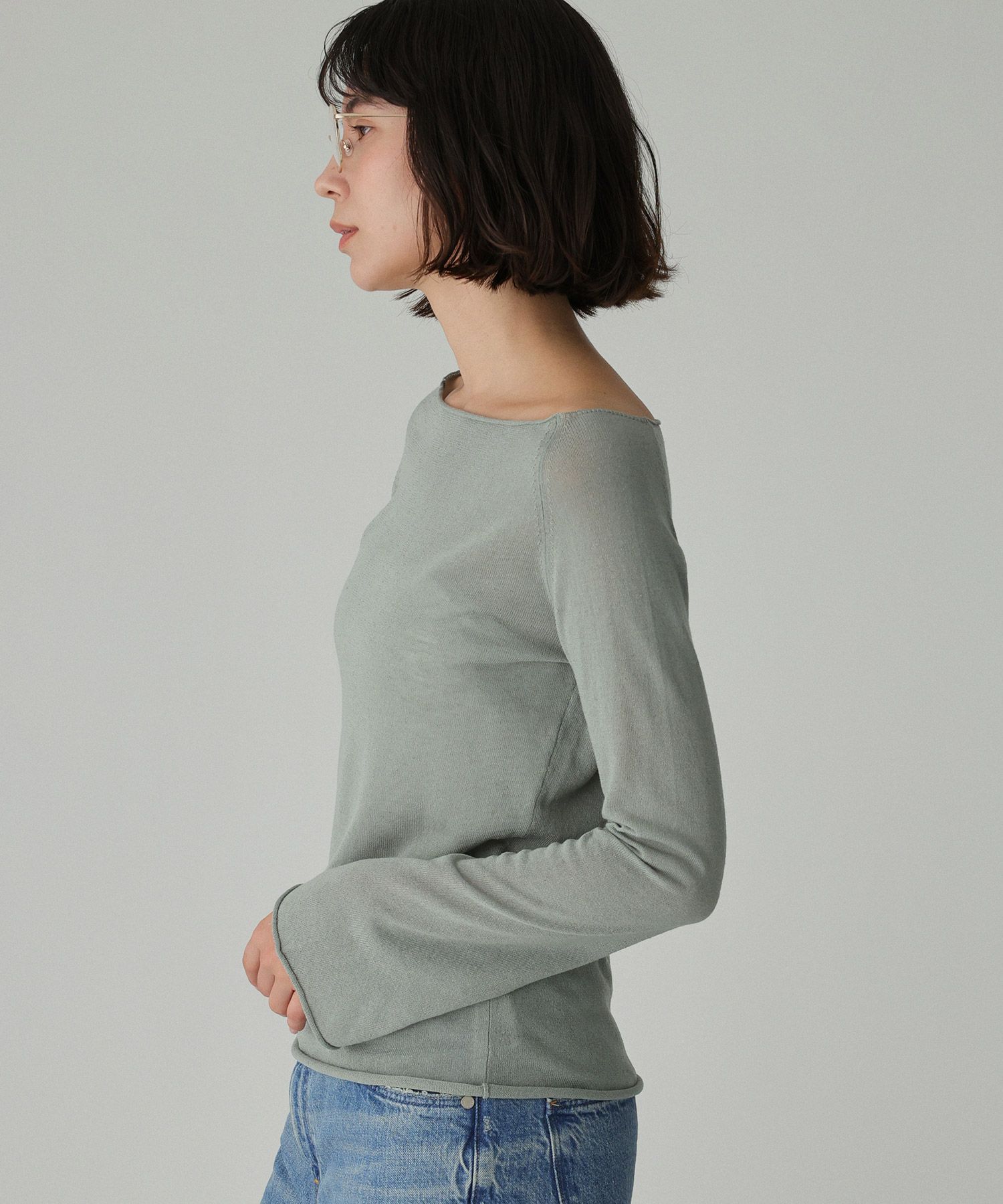 BABYLONE「ボートネックハイゲージプルオーバー」|ニット・セーター|