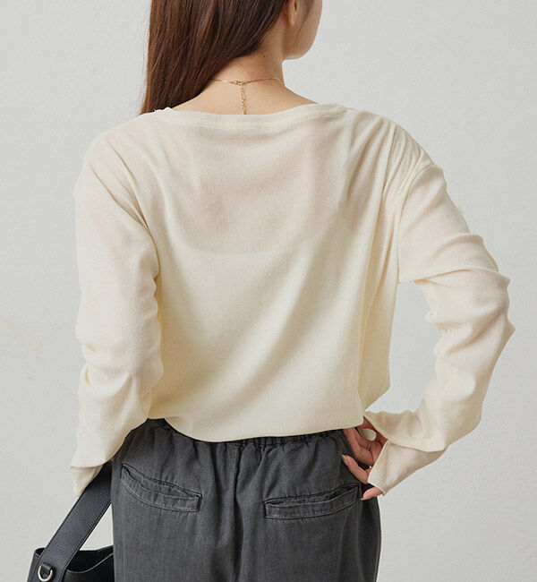  「【リバイバル】ナイロンチュールベロアクルーネックカットソー」|プルオーバー|