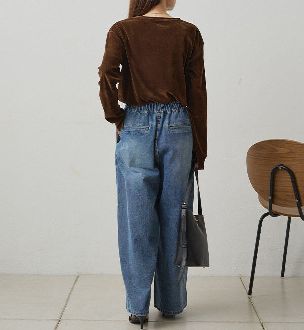  「【リバイバル】ナイロンチュールベロアクルーネックカットソー」|プルオーバー|