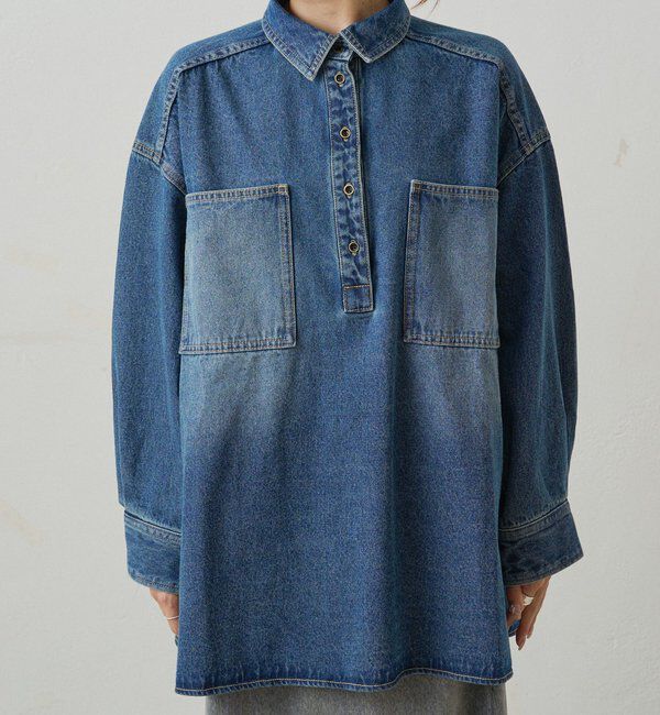  「【＠noricorico102企画】ヴィンテージライクデニムチュニックシャツ」|シャツ・ブラウス|