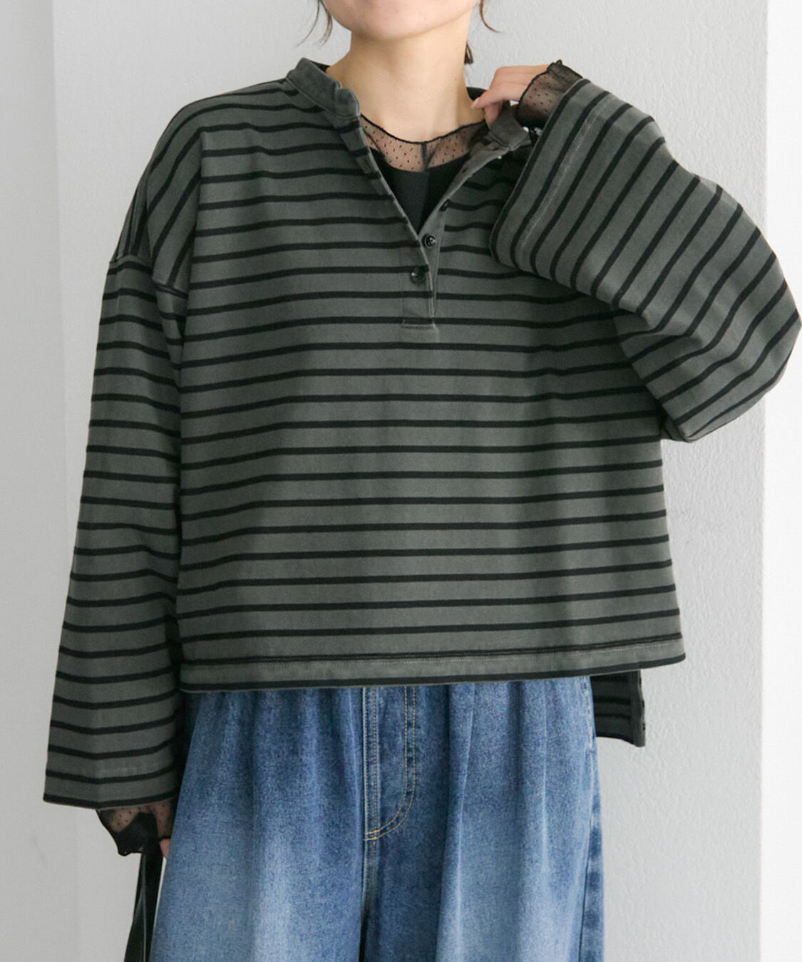  「【リバイバル】ドットチュールドッキングレイヤードカットソー」|Tシャツ・カットソー|