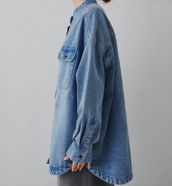  「コーンデニムバンドカラーデニムジャケット」|テーラードジャケット|