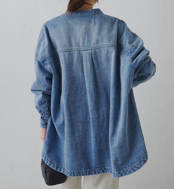  「コーンデニムバンドカラーデニムジャケット」|テーラードジャケット|