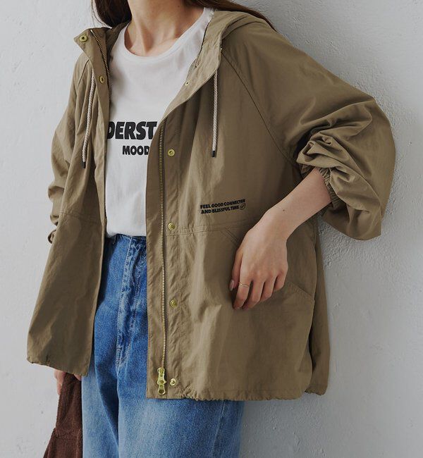 「【F&B】撥水リサイクルナイロンマウンテンパーカー」|テーラードジャケット|ベージュ