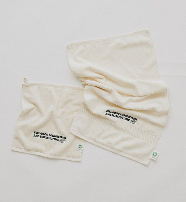  「【F&B】オーガニックコットンロゴ刺繍フェイスタオル」|タオル|