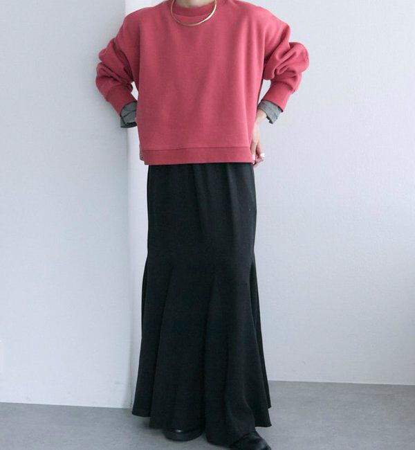  「シンプル裏起毛スウェットショートプルオーバー」|プルオーバー|