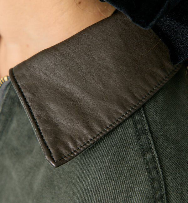  「フェイクレザー襟カバーオールジャケット」|テーラードジャケット|