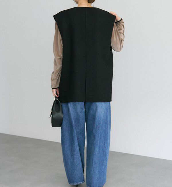  「ハンドメイド風ウール混ジレベスト」|ダウンベスト・ベスト|