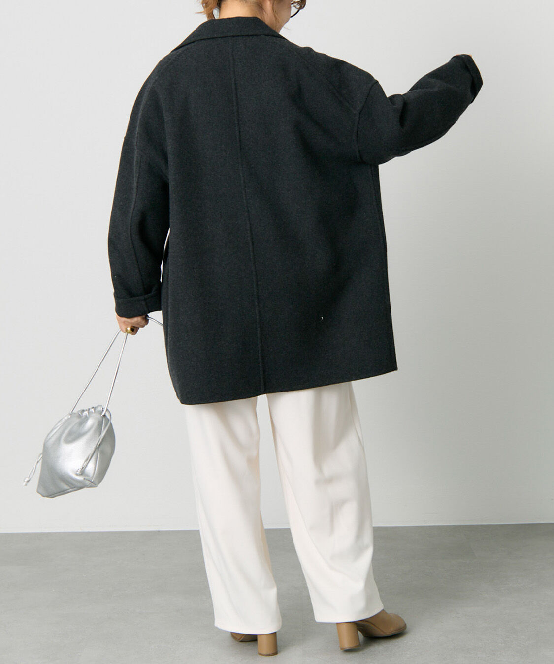  「ハンドメイド風ウール混テーラーコート」|その他|