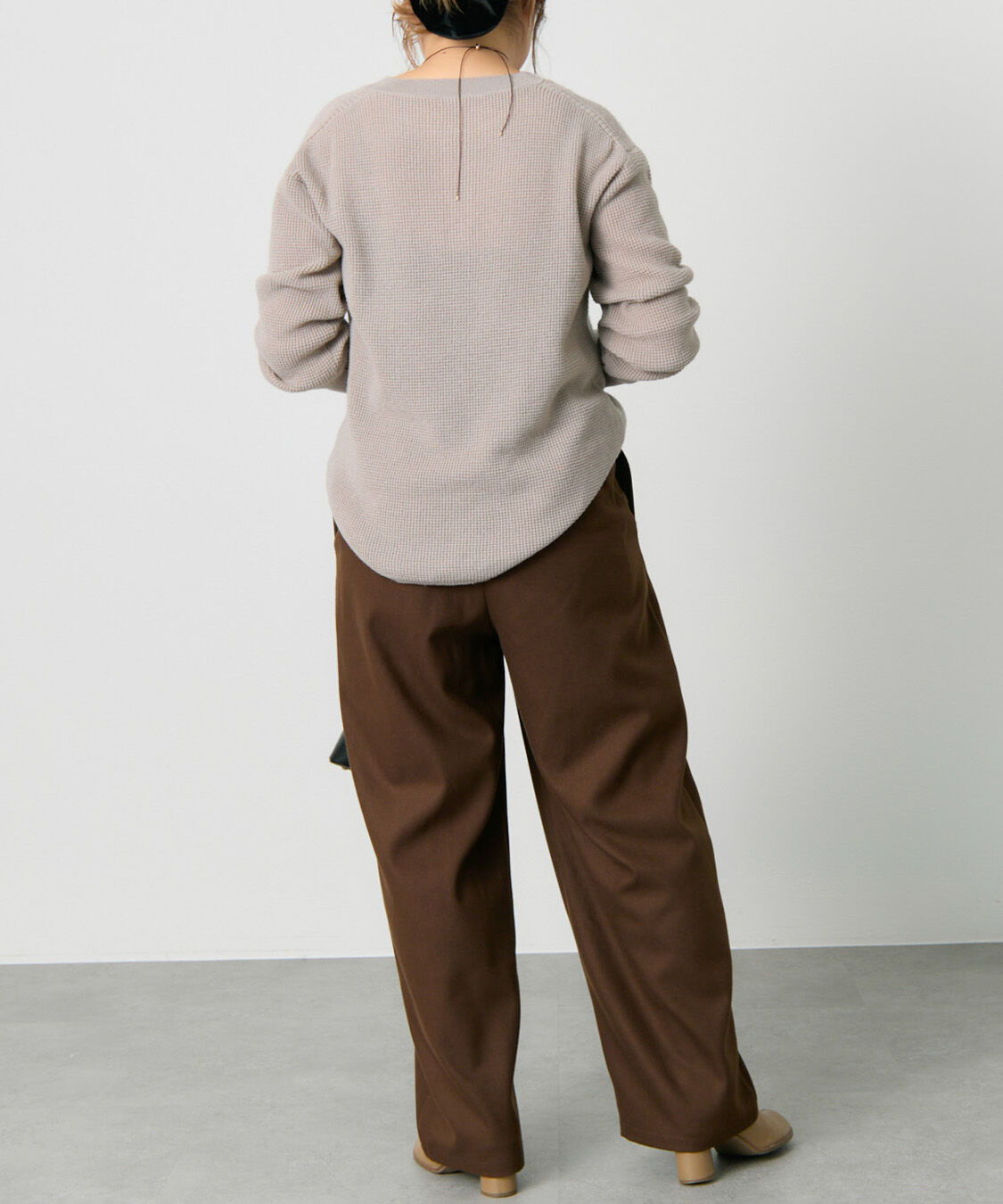  「キーネックワッフルニット」|ニット・セーター|