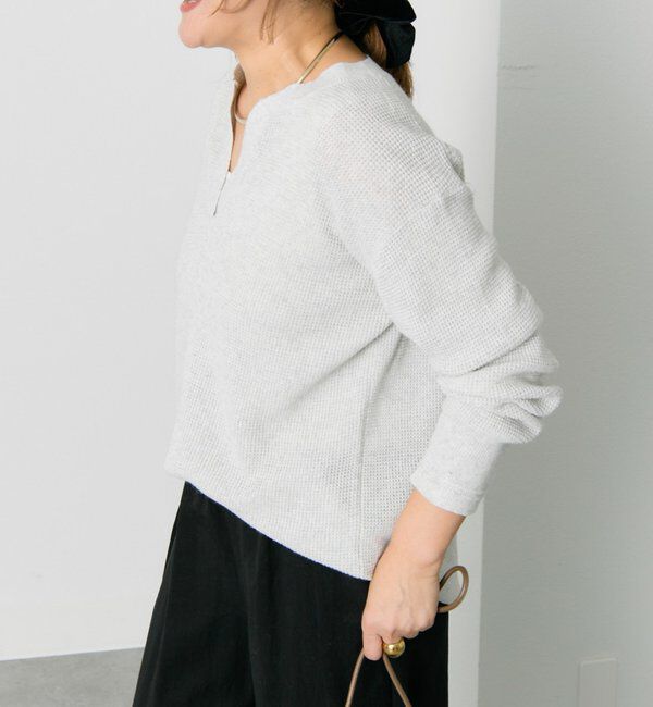  「キーネックワッフルニット」|ニット・セーター|