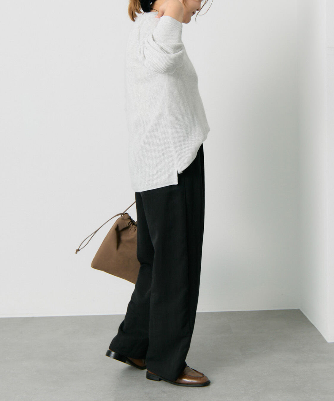  「キーネックワッフルニット」|ニット・セーター|