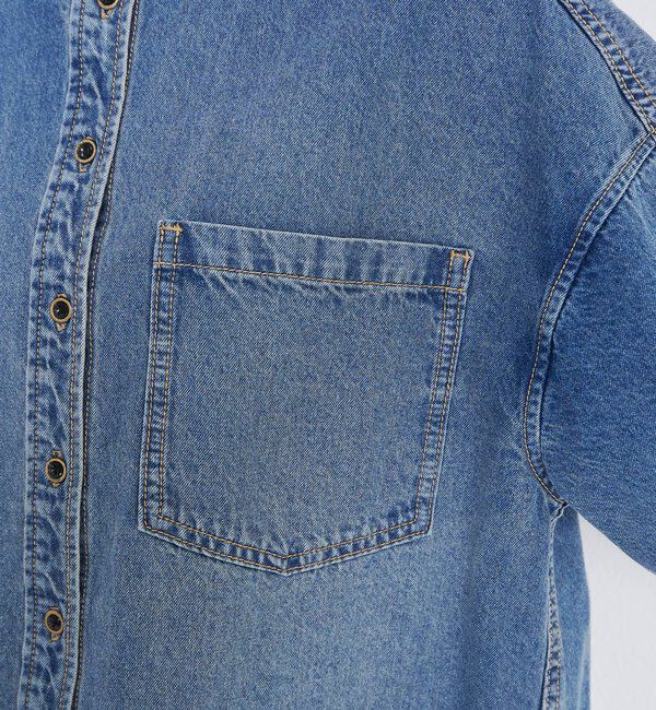  「デニムバンドカラーシャツ」|シャツ・ブラウス|