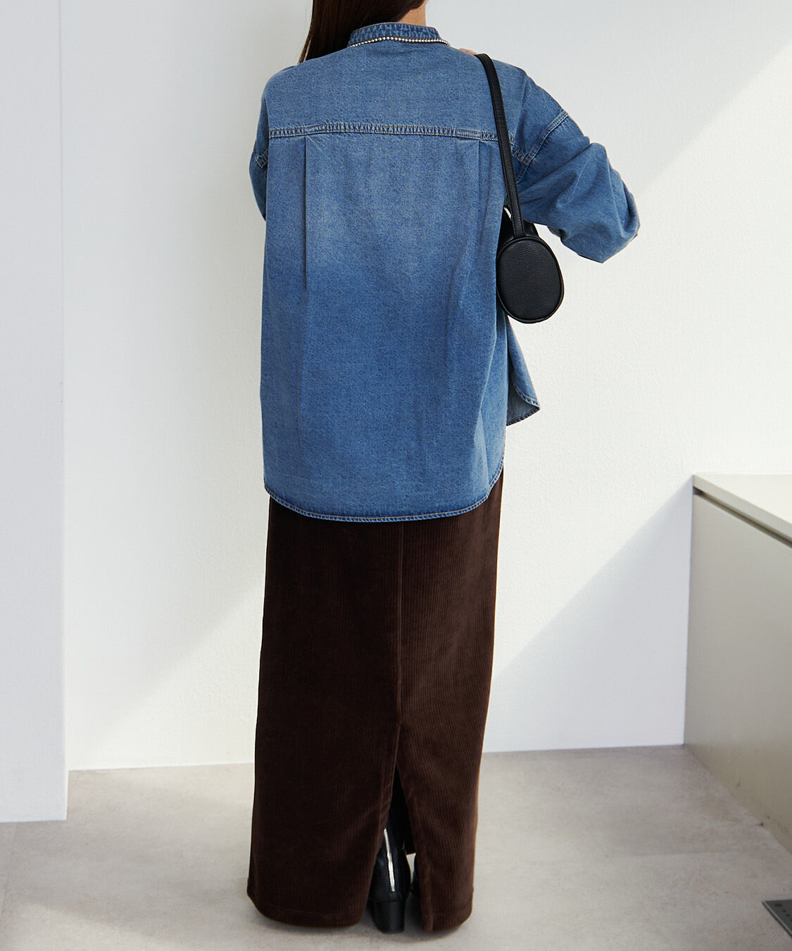  「デニムバンドカラーシャツ」|シャツ・ブラウス|