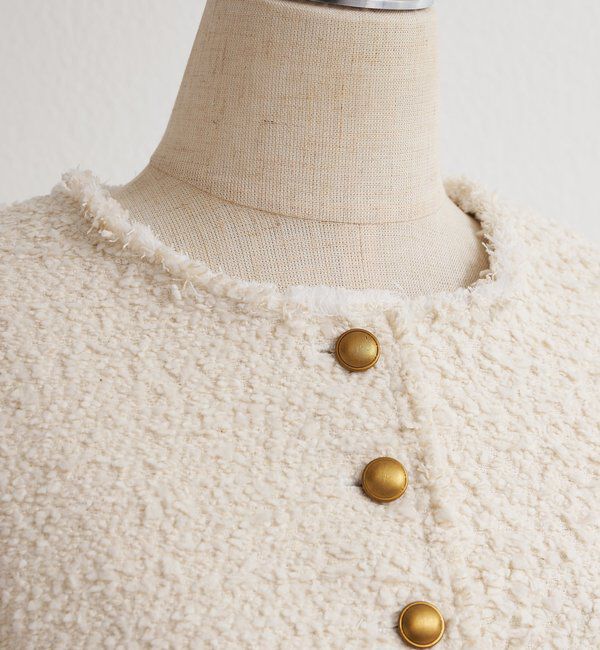  「アソートツィードノーカラージャケット」|テーラードジャケット|