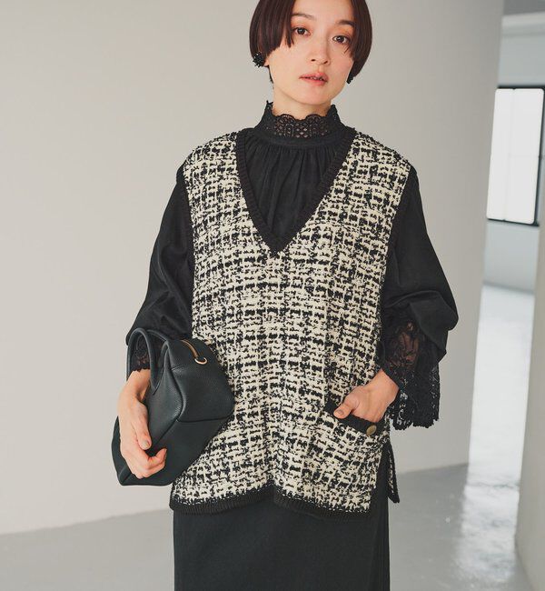  「襟袖レースプチハイネックブラウス」|プルオーバー|