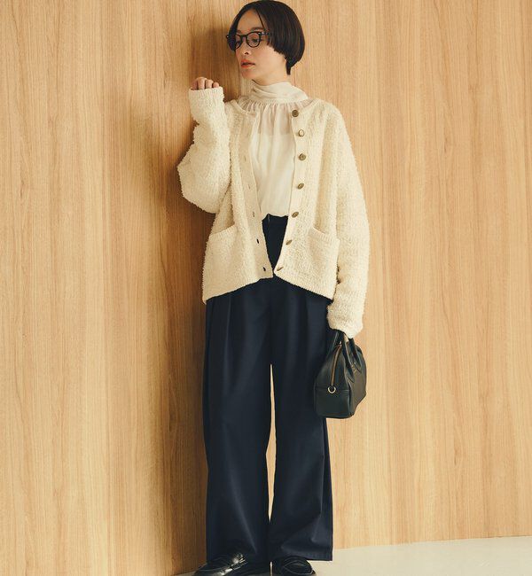  「ツィードライクニットカーディガン」|カーディガン|