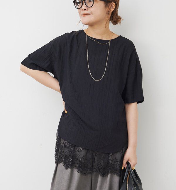  「【＠noricorico102考案】サテン&times;レース レイヤードキャミソール」|キャミソール|