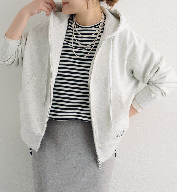  「ダブルジップ裏毛スウェットパーカー」|パーカー|オートミール