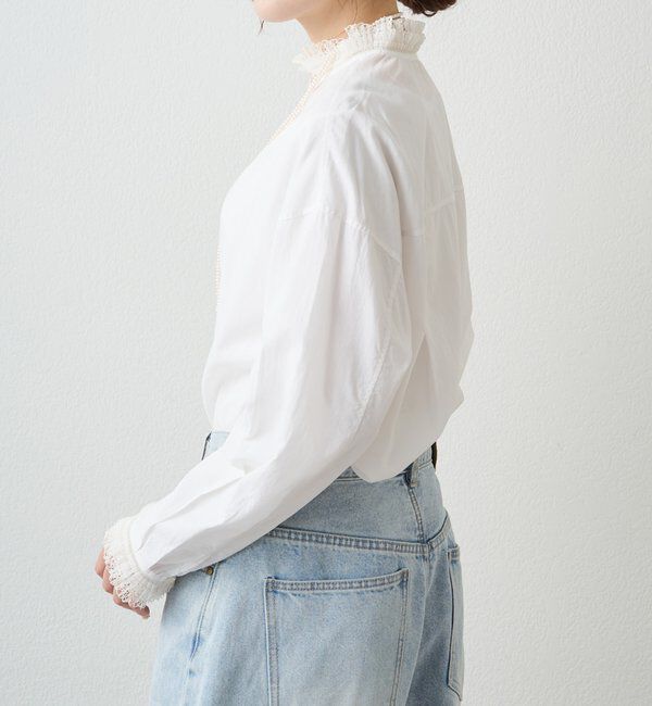  「襟袖プリーツレースブラウス」|シャツ・ブラウス|