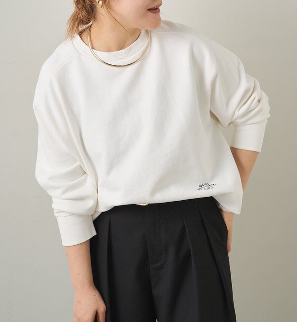 「ロゴ刺繍ショートスウェット」|プルオーバー|
