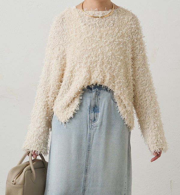  「リボンヤーンニットプルオーバー」|ニット・セーター|